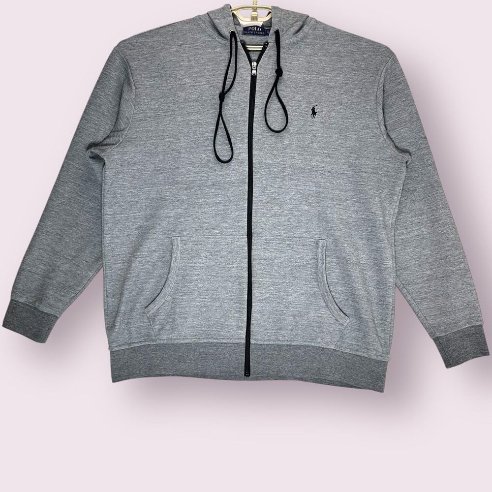 Polo Ralph Lauren Double Knit Tech Full Zip Hoodie Men's Grey Size‎ XLT